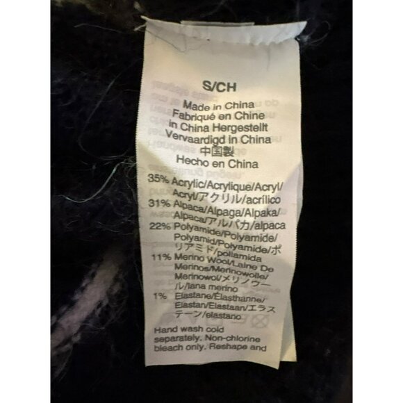 J.Crew Striped Fuzzy Sweater Navy & White Acrylic/Alpaca/Merino Wool/Polyamide/E - Picture 4 of 8